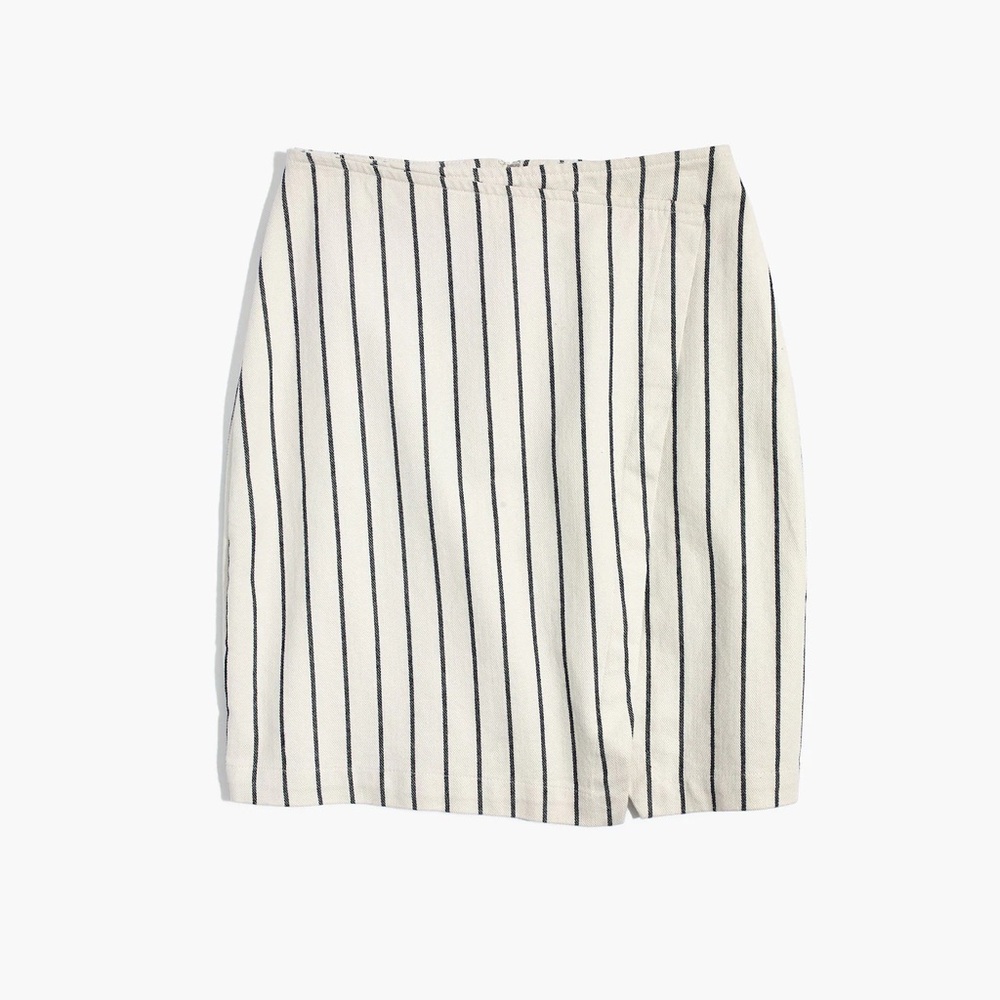 Madewell Wrap Mini Skirt in Stripe, Size 00